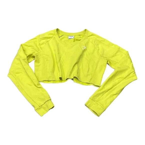 Gymshark Neon Cropped Long Sleeve Training Top L - Picture 1 of 7